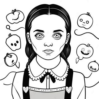 Pagina Para Colorear De Wednesday Addams Espeluznante 11448-9382