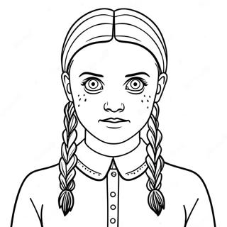 Pagina Para Colorear De Wednesday Addams Espeluznante 11448-9383