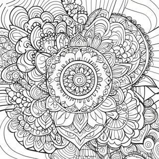 Pagina Para Colorear De Mandala Vibrante Con Boligrafo De Gel 11458-9391