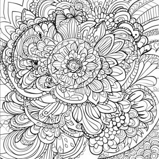 Pagina Para Colorear De Mandala Vibrante Con Boligrafo De Gel 11458-9392