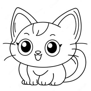 Pagina Para Colorear De Gato Anime Lindo Con Ojos Grandes 11478-9405