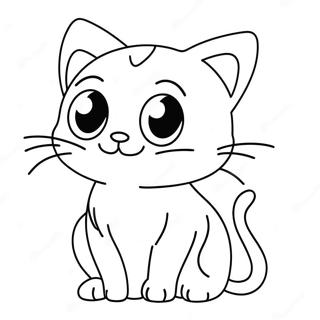 Pagina Para Colorear De Gato Anime Lindo Con Ojos Grandes 11478-9407