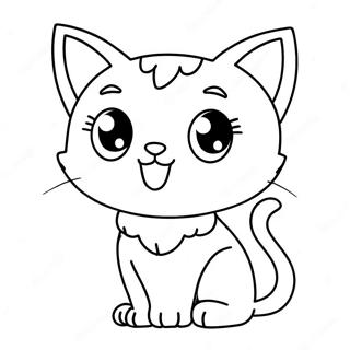 Pagina Para Colorear De Gato Anime Lindo Con Ojos Grandes 11478-9408