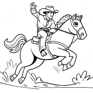 Pagina Para Colorear De Vaquero Montando Un Caballo Bronco 11488-9413