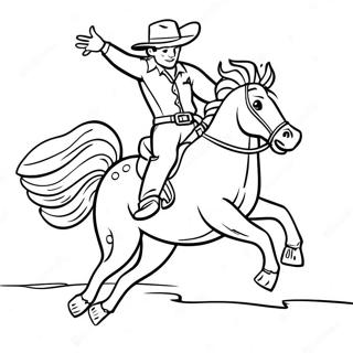 Pagina Para Colorear De Vaquero Montando Un Caballo Bronco 11488-9415