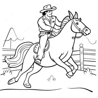 Pagina Para Colorear De Vaquero Montando Un Caballo Bronco 11488-9416