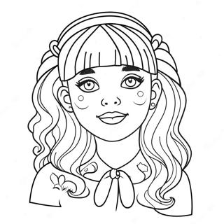 Pagina Para Colorear De Melanie Martinez Con Cabello Colorido 11528-9446