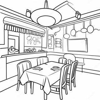 Pagina Para Colorear De Un Acogedor Restaurante Familiar 11598-9501