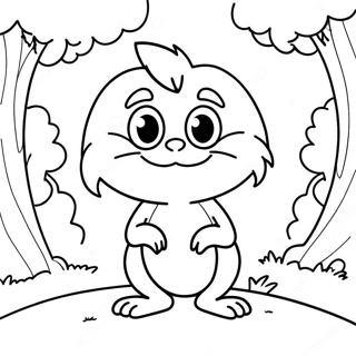 Pagina Para Colorear De Lorax Bonito Con Arboles 1162-929