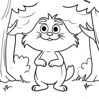 Pagina Para Colorear De Lorax Bonito Con Arboles 1162-931