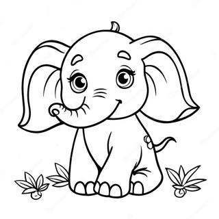 Pagina Para Colorear De Bebe Elefante Realista Y Adorable 11708-9589