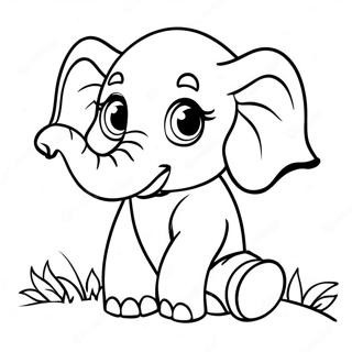 Pagina Para Colorear De Bebe Elefante Realista Y Adorable 11708-9590