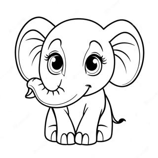 Pagina Para Colorear De Bebe Elefante Realista Y Adorable 11708-9591