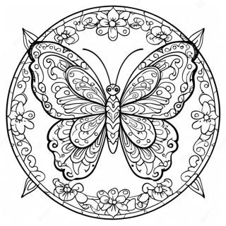 Pagina Para Colorear De Mandala De Mariposa Unica 11737-9610