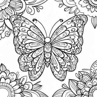 Pagina Para Colorear De Mandala De Mariposa Unica 11737-9611