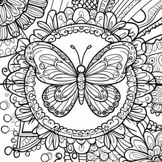 Pagina Para Colorear De Mandala De Mariposa Unica 11737-9633