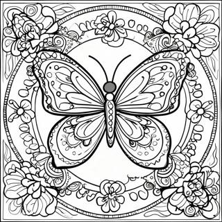 Pagina Para Colorear De Mandala De Mariposa Unica 11737-9634