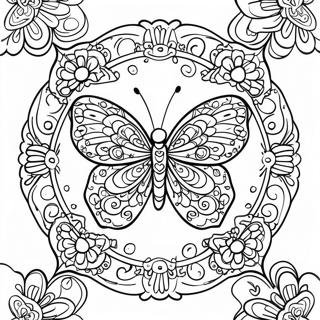 Pagina Para Colorear De Mandala De Mariposa Unica 11737-9636