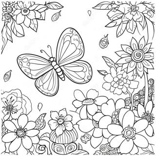 Pagina Para Colorear De Jardin De Mariposas Intrincadas 11738-9613