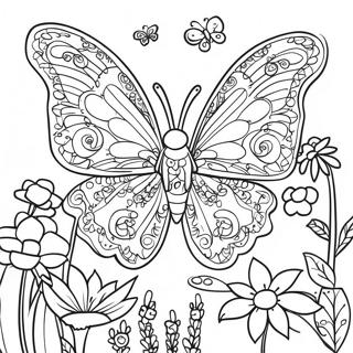 Pagina Para Colorear De Jardin De Mariposas Intrincadas 11738-9615