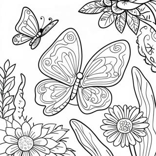 Pagina Para Colorear De Jardin De Mariposas Intrincadas 11738-9616