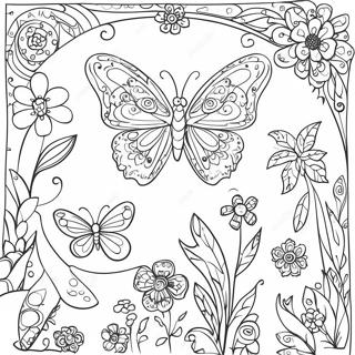 Pagina Para Colorear De Jardin De Mariposas Intrincadas 11738-9640