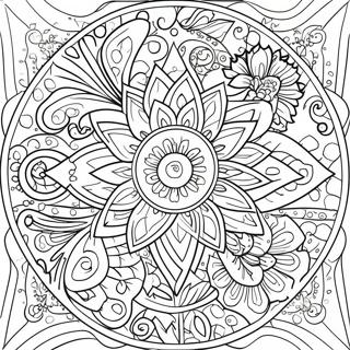 Pagina Para Colorear De Mandala De Flores De Relajacion 11797-9674