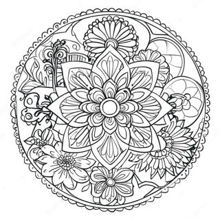 Pagina Para Colorear De Mandala De Flores De Relajacion 11797-9675