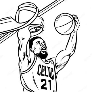 Pagina Para Colorear De Un Jugador De Baloncesto De Los Celtics Haciendo Un Mate 11978-9805