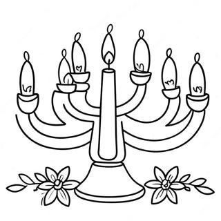 Pagina Para Colorear De Una Adorable Menorah 11988-9813