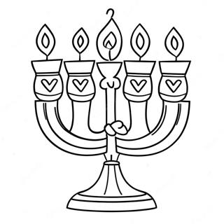 Pagina Para Colorear De Una Adorable Menorah 11988-9815