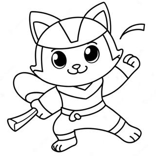 Pagina Para Colorear De Un Gato Ninja Aventurero En Accion 12198-10157