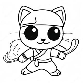 Pagina Para Colorear De Un Gato Ninja Aventurero En Accion 12198-10158