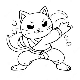 Pagina Para Colorear De Un Gato Ninja Aventurero En Accion 12198-10160
