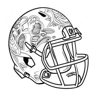 Pagina Para Colorear De Un Diseno Colorido De Casco De Futbol 12228-10182