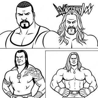 Pagina Para Colorear De Superestrellas De Wwe En Accion 12388-10136