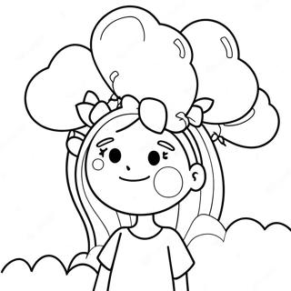 Pagina Para Colorear De Megan Con Globos Coloridos 12408-10326