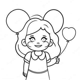 Pagina Para Colorear De Megan Con Globos Coloridos 12408-10327