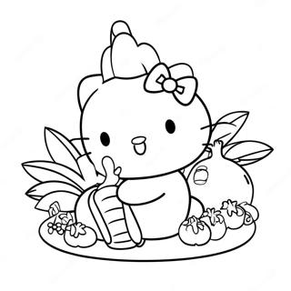 Pagina Para Colorear De Hello Kitty En Accion De Gracias 12447-10354