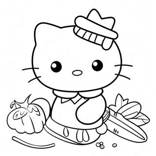 Pagina Para Colorear De Hello Kitty En Accion De Gracias 12447-10355