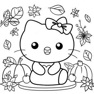 Pagina Para Colorear De Hello Kitty En Accion De Gracias 12447-10356