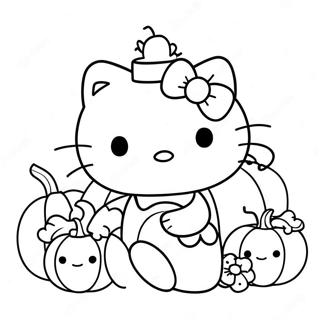 Pagina Para Colorear De Hello Kitty Con Calabaza 12448-10357