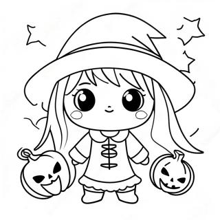 Pagina Para Colorear De Halloween De Anime 12527-10420