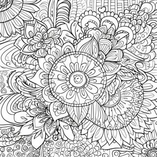 Pagina Para Colorear De Mandala Floral En Escala De Grises Detallada 12537-10428