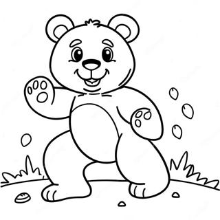 Pagina Para Colorear De Grizzy El Oso En Accion 12558-10453