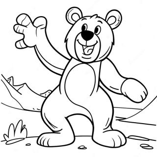 Pagina Para Colorear De Grizzy El Oso En Accion 12558-10454