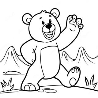 Pagina Para Colorear De Grizzy El Oso En Accion 12558-10456