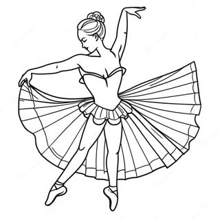 Pagina Para Colorear De Bailarina Elegante En Pose Graciosa 12568-10461