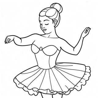 Pagina Para Colorear De Bailarina Elegante En Pose Graciosa 12568-10463