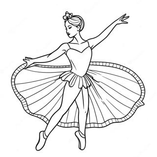 Pagina Para Colorear De Bailarina Elegante En Pose Graciosa 12568-10464